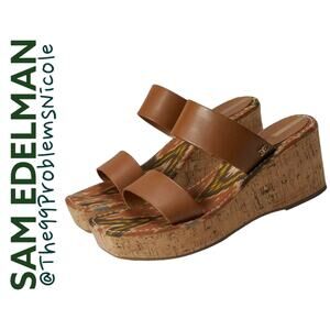 Sam Edelman Alissa Platform Wedge Sandal in Saddle